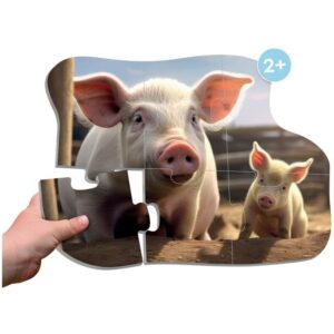 Lot de 10 maxi puzzles progressifs, les animaux et leurs bébés