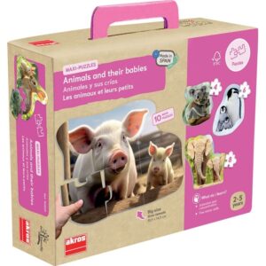 Lot de 10 maxi puzzles progressifs, les animaux et leurs bébés