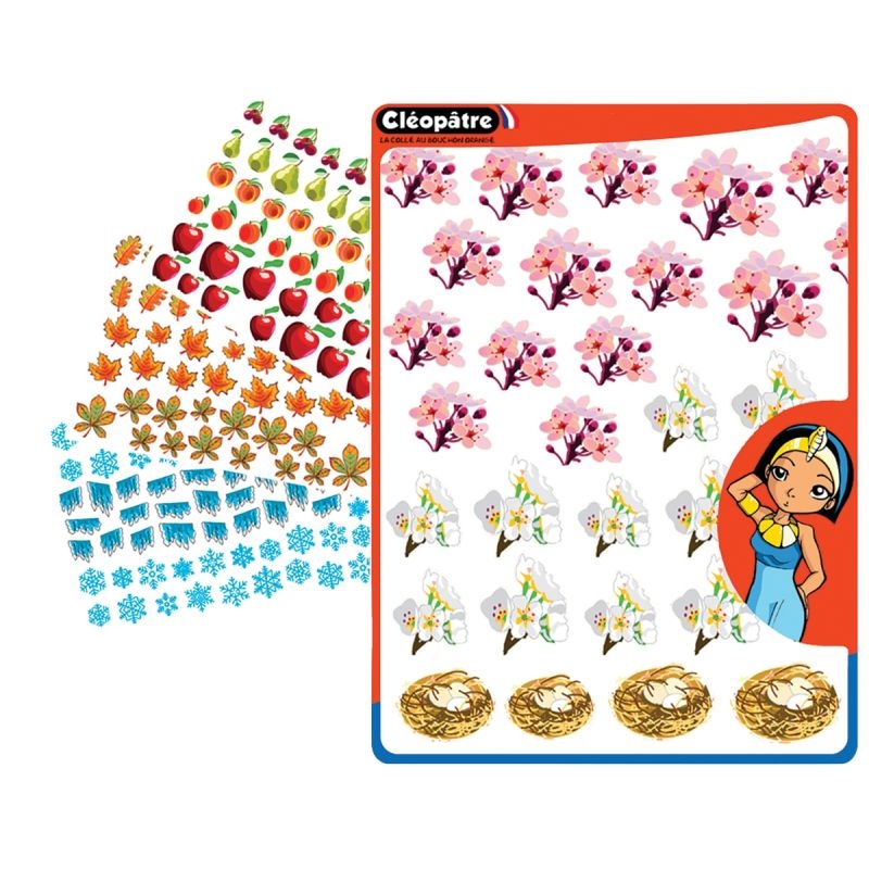 Lot de 12 planches gommettes 4 saisons