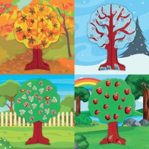Lot de 12 planches gommettes 4 saisons