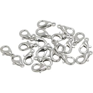 Lot de 20 fermoirs mousquetons 14mm