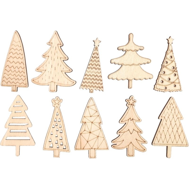 Lot de 30 minis sapin en bois a décorer