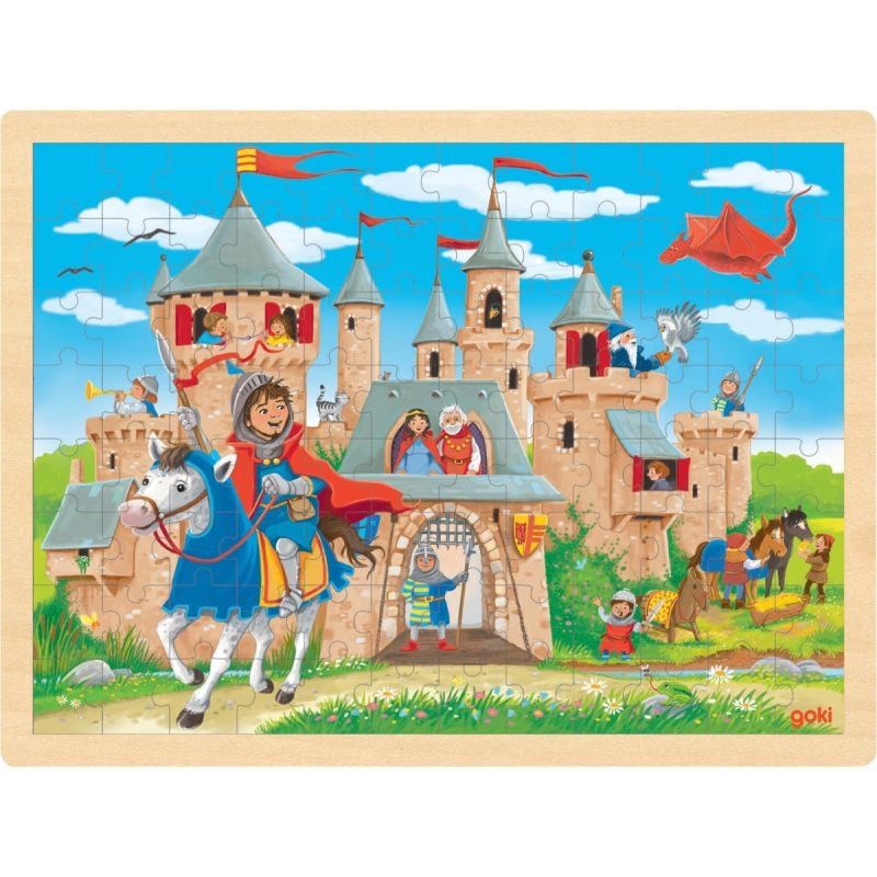 Lot de 4 puzzles à cadre en bois 96 pièces, thèmes divers (lot n°3)
