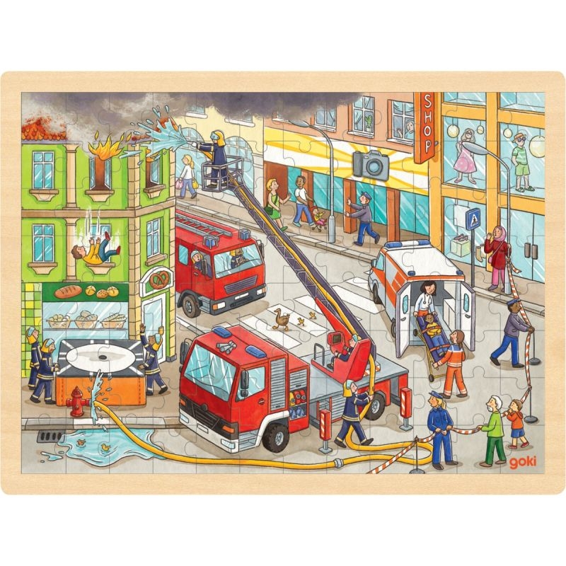 Lot de 4 puzzles à cadre en bois 96 pièces, thèmes divers (lot n°3)