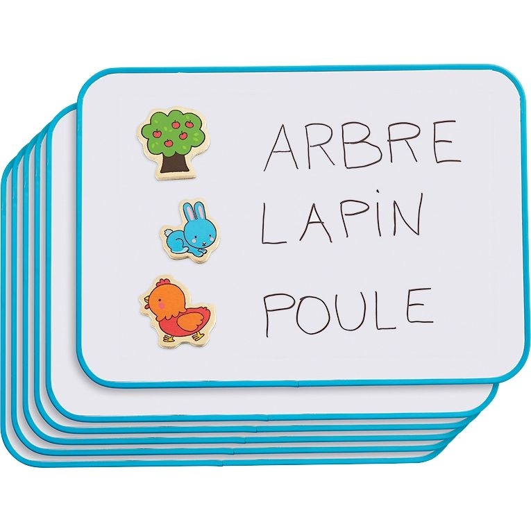 Lot de 6 ardoises blanches unies magnétiques