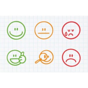 Lot de 6 tampons Emoji Smiley assortis