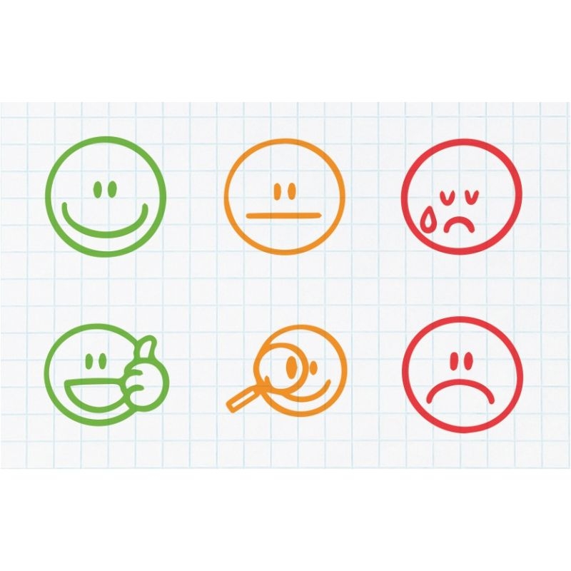 Lot de 6 tampons Emoji Smiley assortis