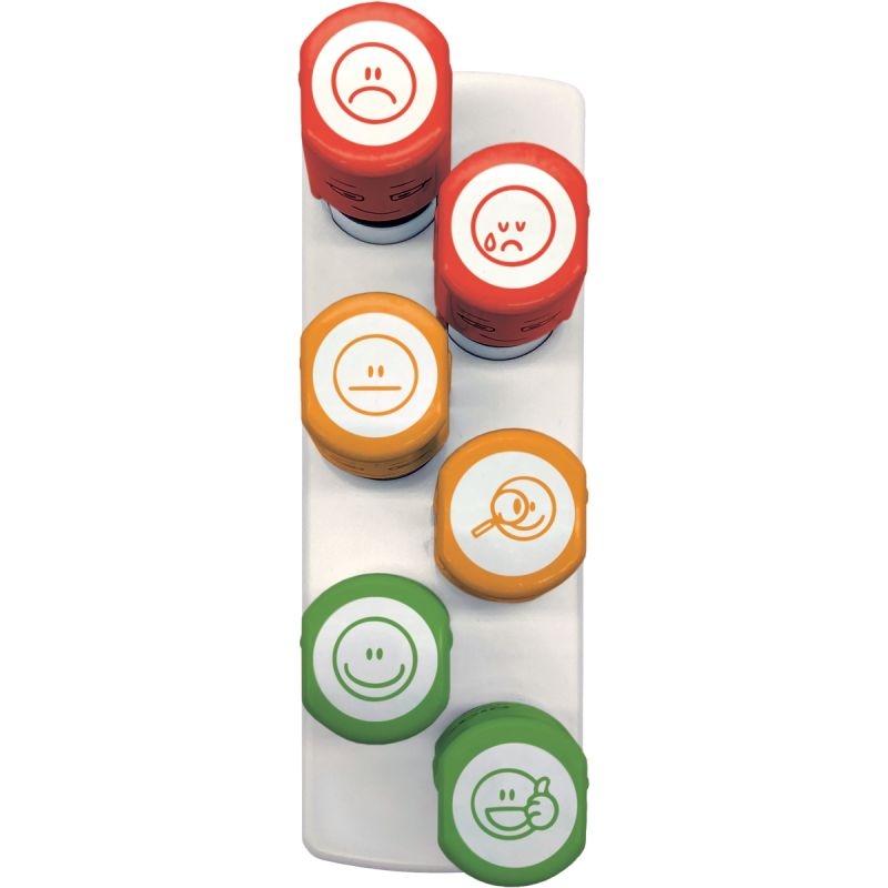 Lot de 6 tampons Emoji Smiley assortis
