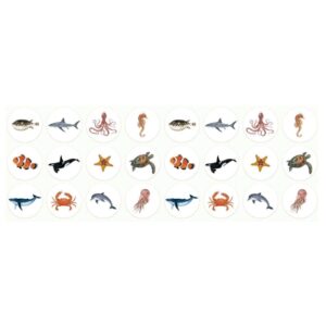 Pack de 4 rouleaux maxi gommettes animaux adhésifs permanents