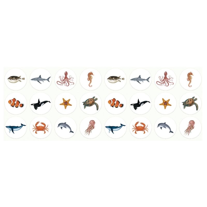 Pack de 4 rouleaux maxi gommettes animaux adhésifs permanents