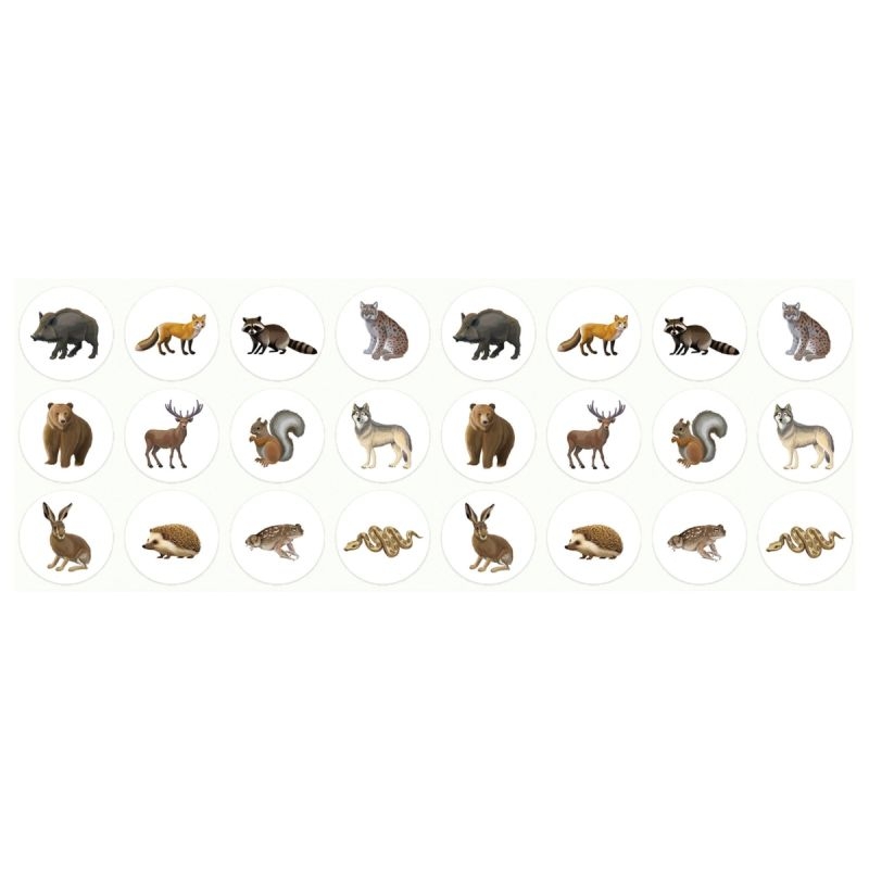 Pack de 4 rouleaux maxi gommettes animaux adhésifs permanents