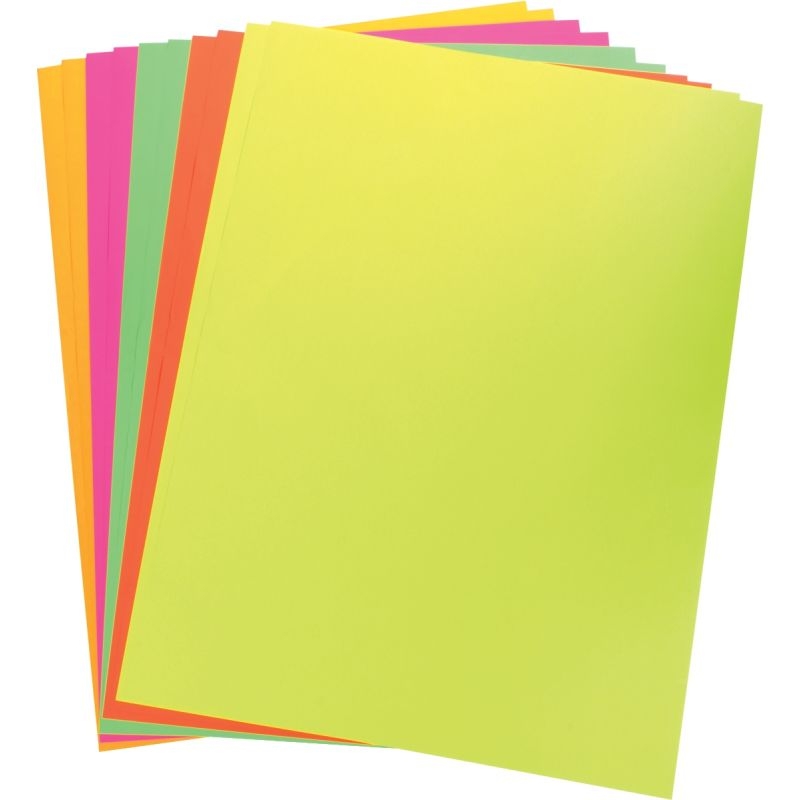 Paquet de 10 feuilles affiches 90g 60x80cm fluo assortis