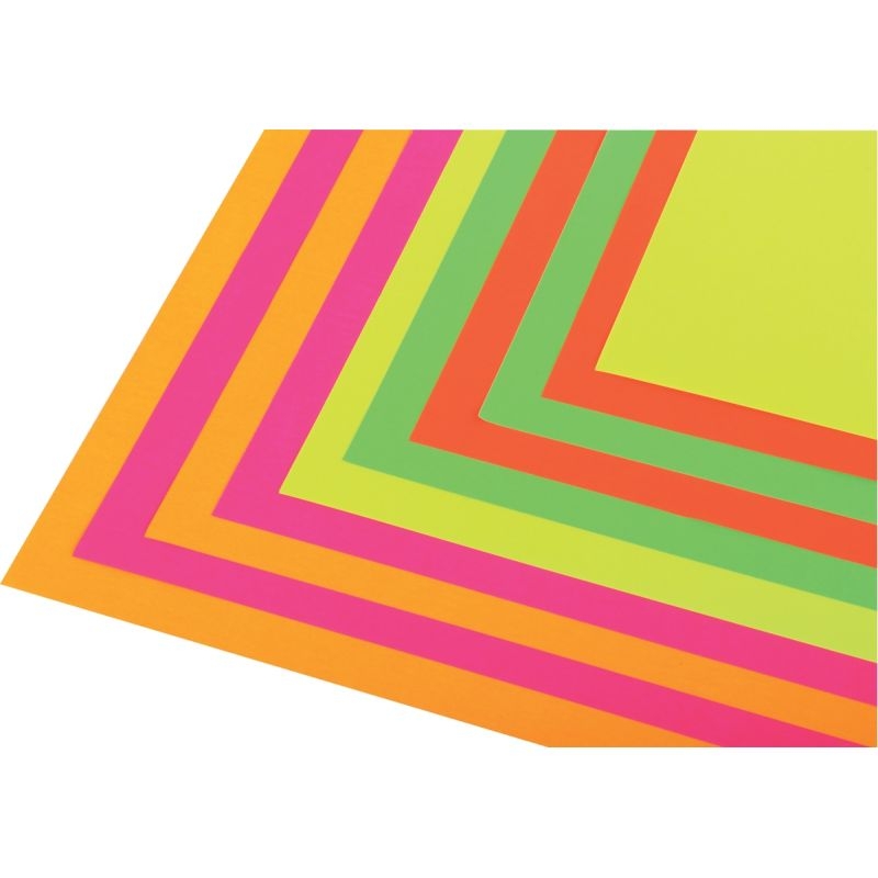 Paquet de 10 feuilles affiches 90g 60x80cm fluo assortis