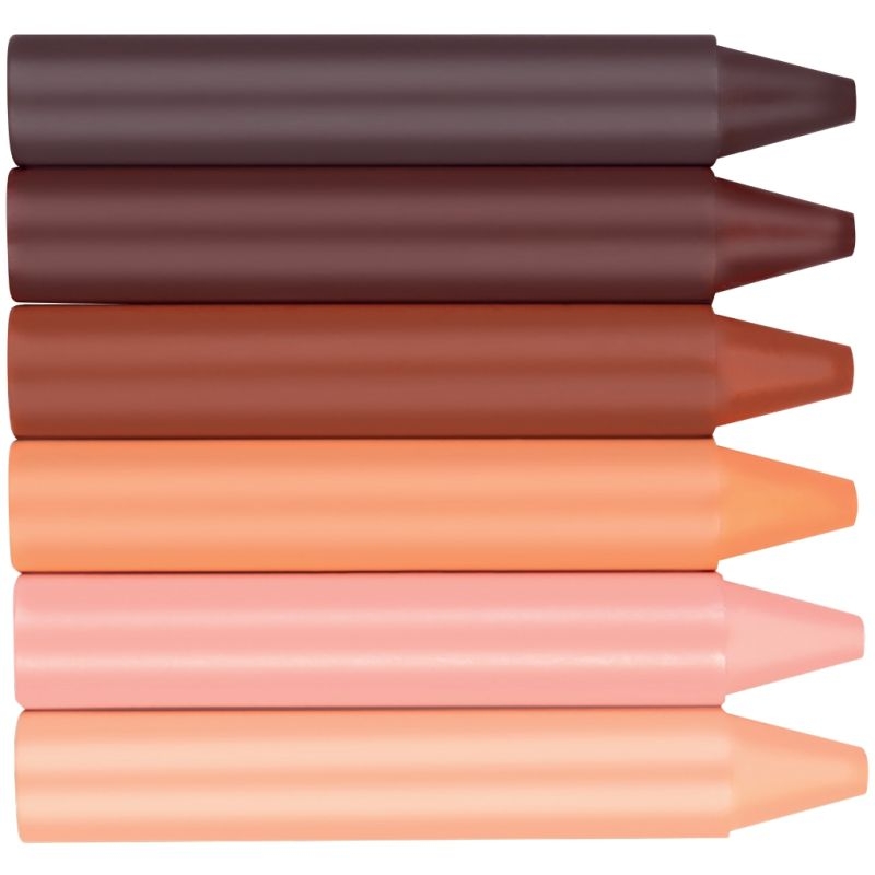 Pot de 60 crayons de cire tons peaux + 1 taille crayon