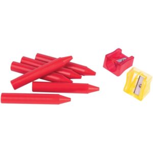 Pot de 60 crayons de cire vives assortis + 1 taille crayon