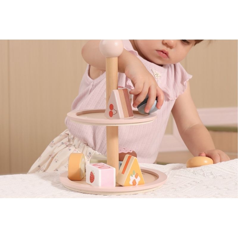 Présentoir de 10 gâteaux en bois