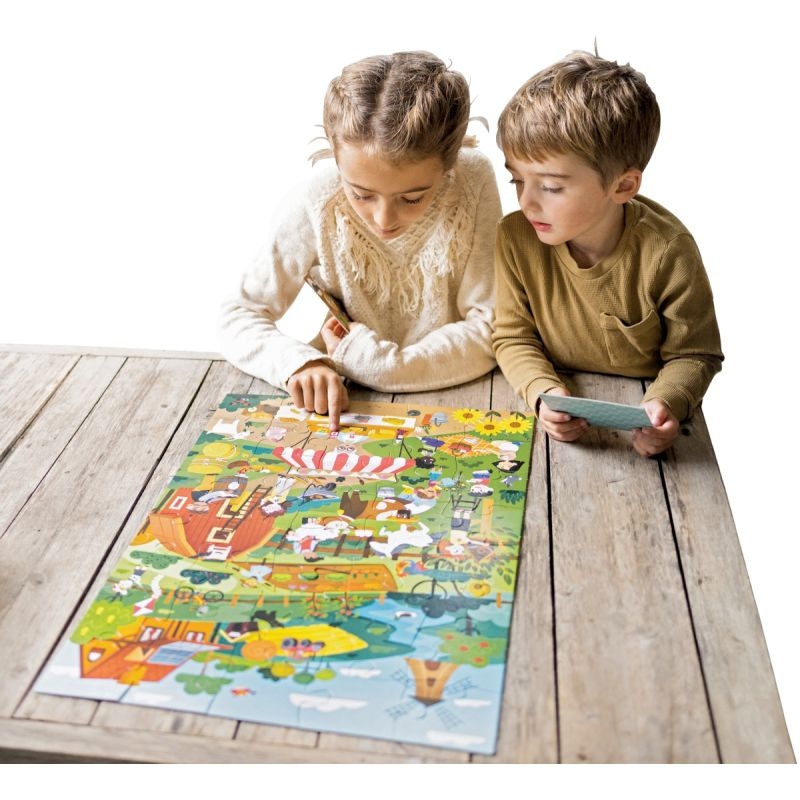 Puzzle d’observation 40 pièces, la ferme écolo