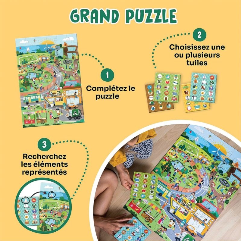 Puzzle d’observation 60 pièces, la ville verte