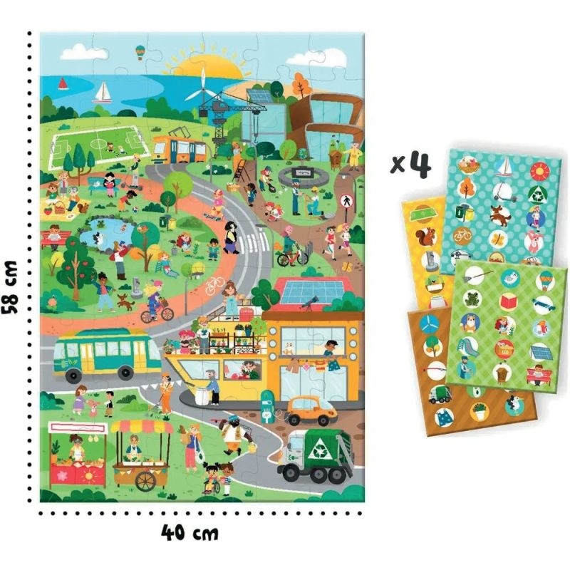 Puzzle d’observation 60 pièces, la ville verte