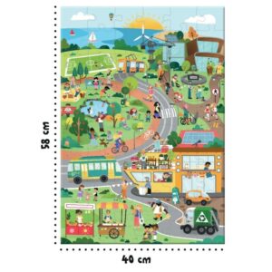 Puzzle d’observation 60 pièces, la ville verte