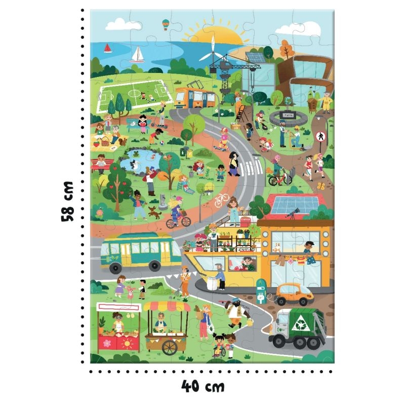 Puzzle d’observation 60 pièces, la ville verte