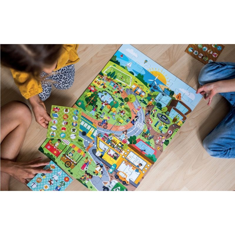 Puzzle d’observation 60 pièces, la ville verte
