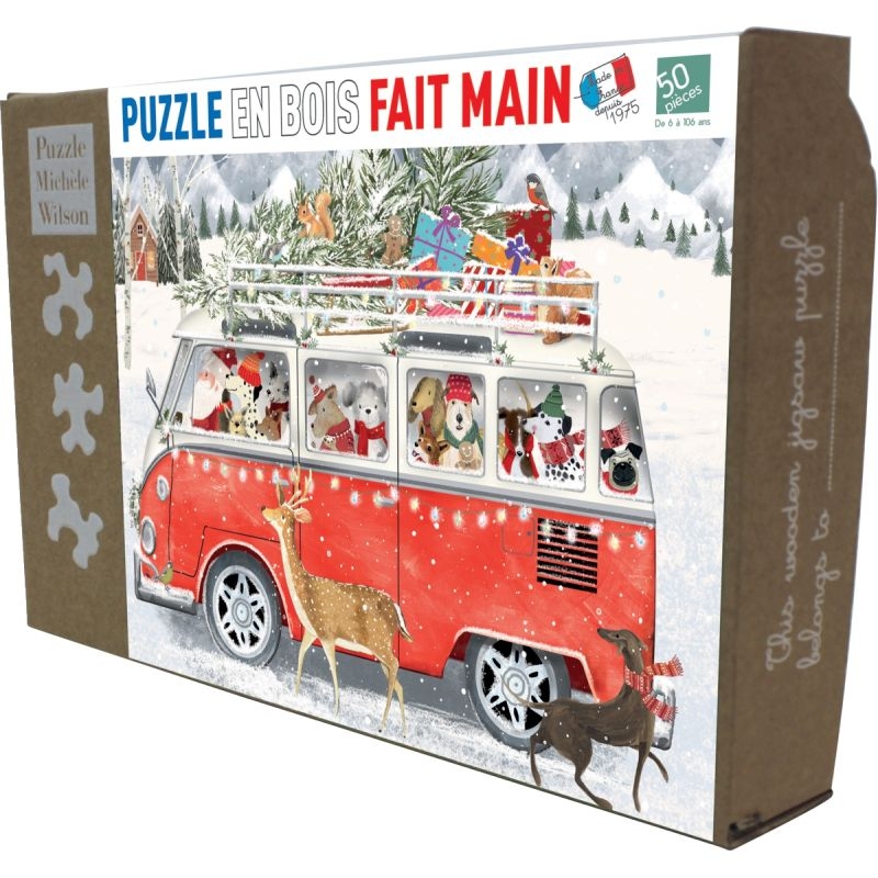 Puzzle en bois d’environ 50 pièces, Van de Noël