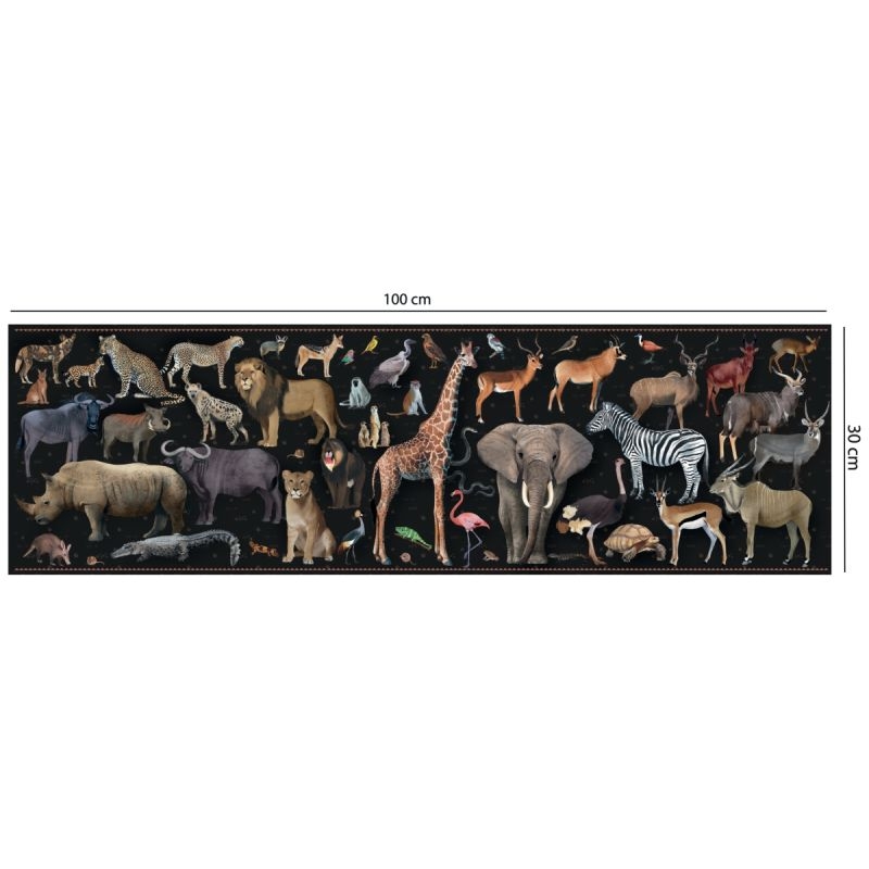 Puzzle panoramique 200 pièces, les animaux menacés