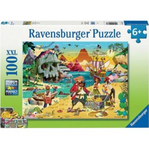 Puzzle XXL 100 pièces, le trésor des pirates