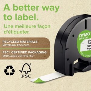 Recharge lettre papier 12 mm x 4 m  noir sur blanc
