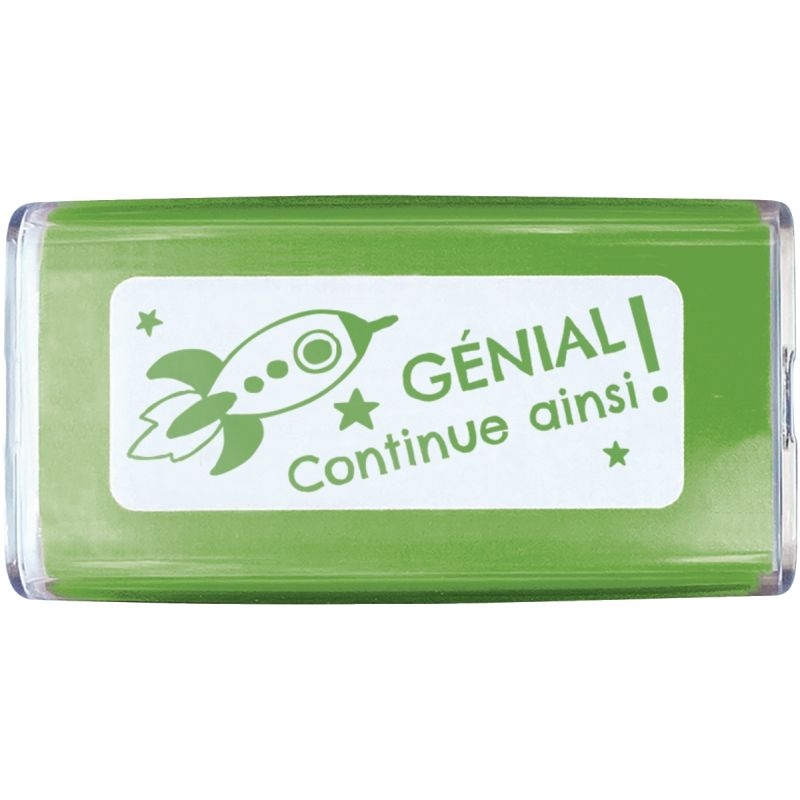 Tampon “Génial continue ainsi” vert