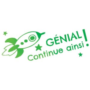 Tampon “Génial continue ainsi” vert