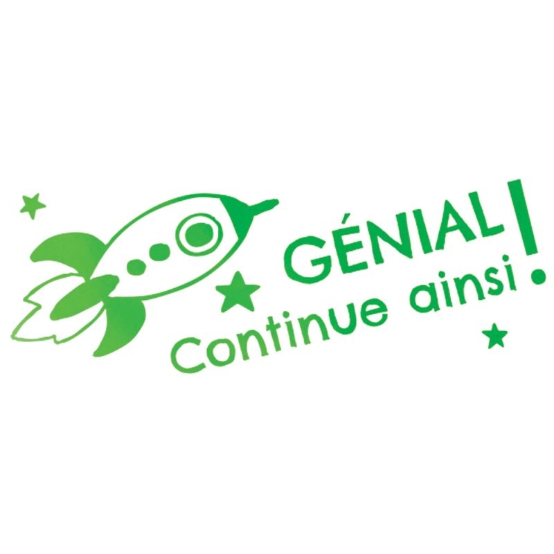 Tampon “Génial continue ainsi” vert