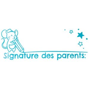 Tampon “Signature des parents” bleu