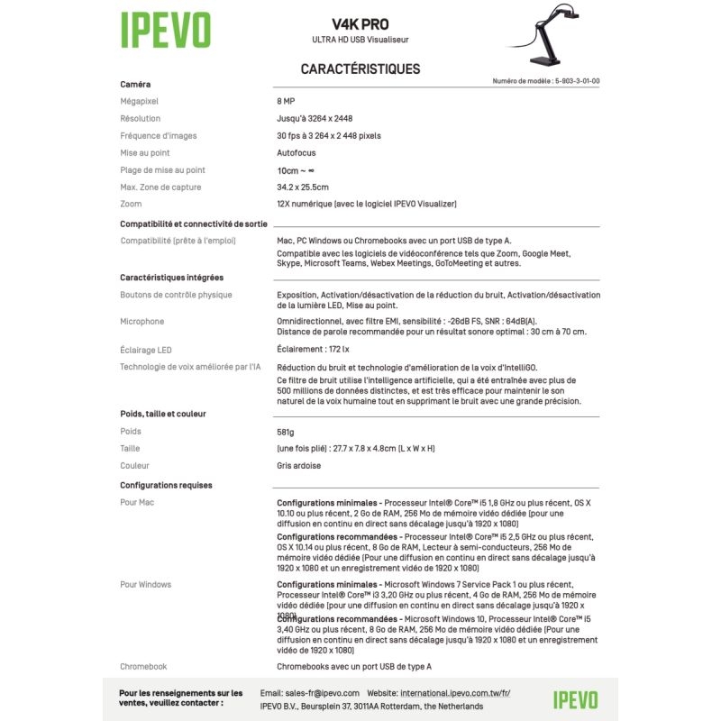 Visualiseur Ipevo V4K Pro 120